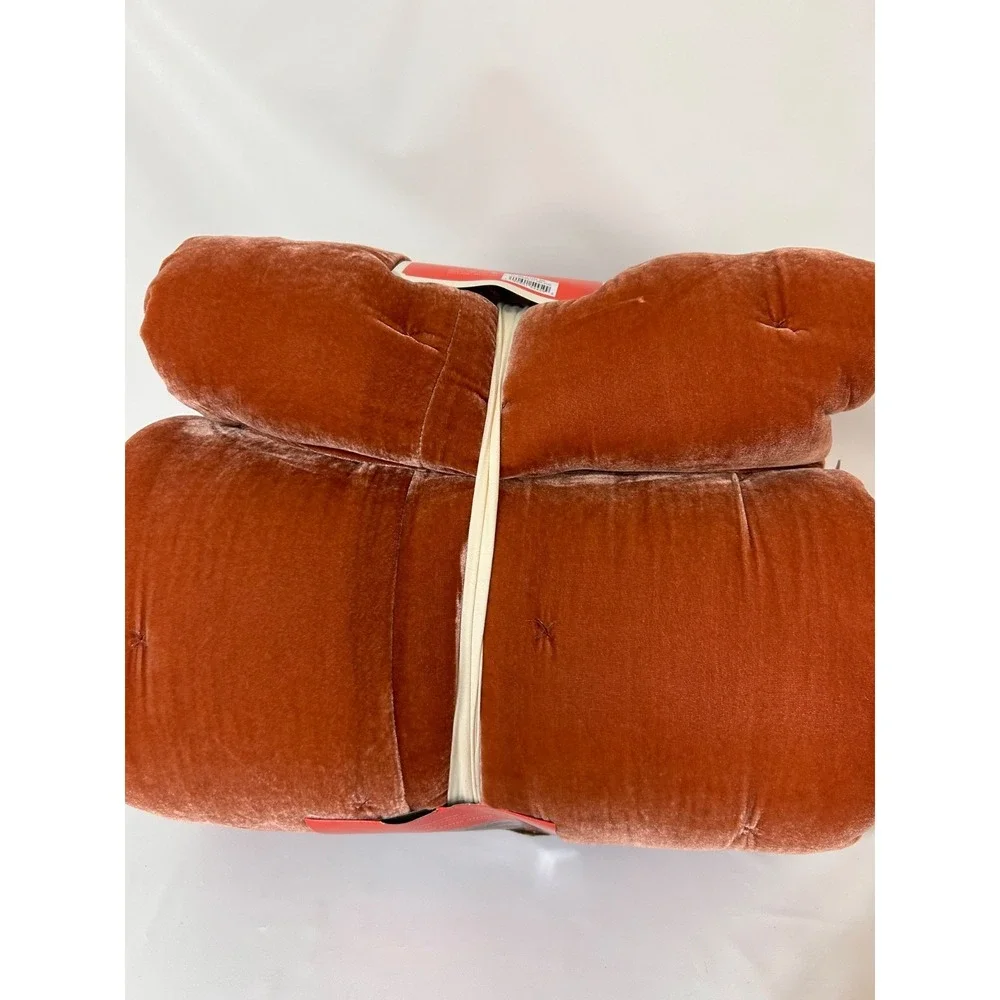NWT OPALHOUSE KING Tufted Velvet Stitch Quilt Terracotta Orange DISCONTINUED